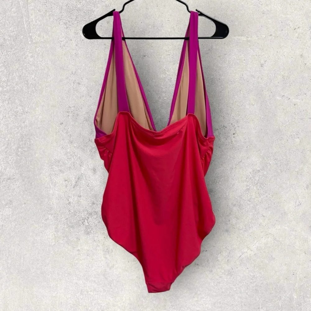 J. Crew ruched one piece colorblock swimsuit